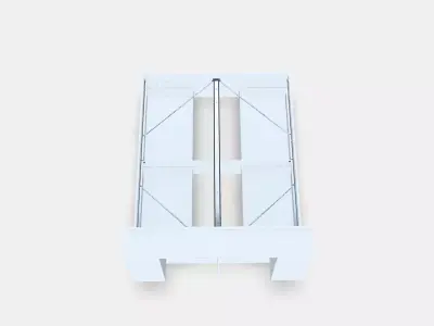 BRIMNES Bed frame w storage and headboard 1 Low-poly 3D model