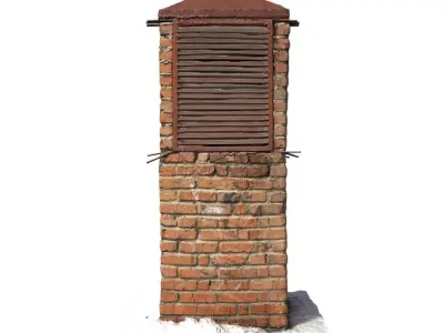 Brick ventilation column scan 40 Low-poly 3D model