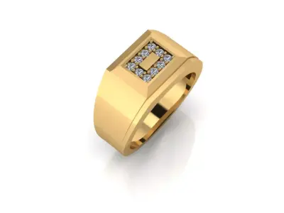 Man Ring with diamonds 3D print model