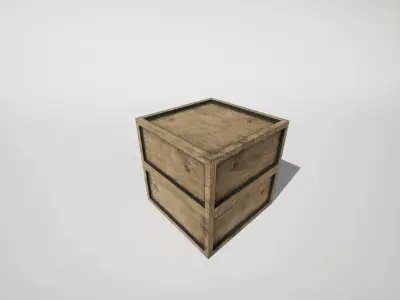 Basic Wooden Crate Low-poly 3D model