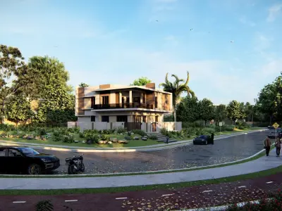 Casa Scene-villa-modern house 3D model buy