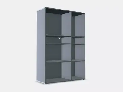 VIHALS Shelving unit with 6 shelves 1 Low-poly 3D model