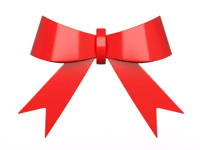 Gift ribbon red simple cartoon Low-poly 3D model