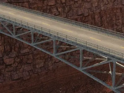 arched bridge 02 3D model