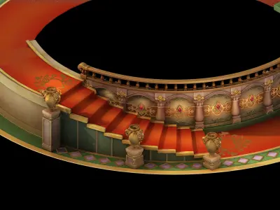 Game Stairs - Stairs 02 3D model purchase