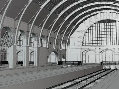 Kings Cross station 3D model