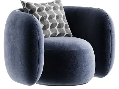 armchair white 2 3D model