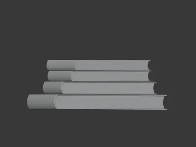 Scandinavian and Japandi Decorative Book Stack 4 Books 3D model