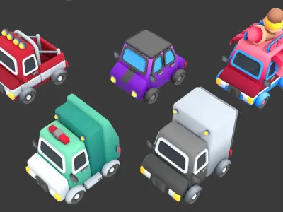 Stylized Vehicle Pack Low-poly 3D model