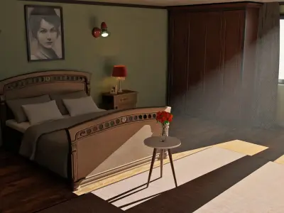 Realistic Bed room Interior 3D model