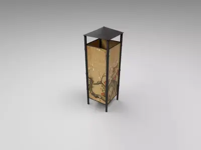Bamboo lamp Low-poly 3D model
