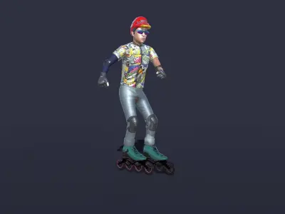 Roller skates Actions 3D model