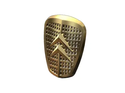 French automotive logo and grill relief and decor element 3D print model