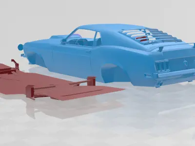 1970 Mustang Boss 302 - 3D Printable Model in Separate Parts 3D print model