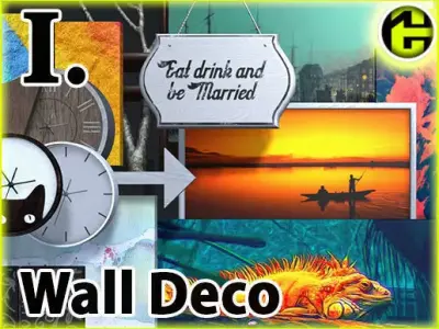 Picture Frame and Wall Decoration Low-poly 3D model