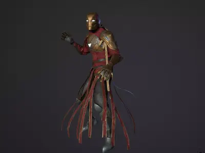 Sorcerer iron man in costume Low-poly 3D model