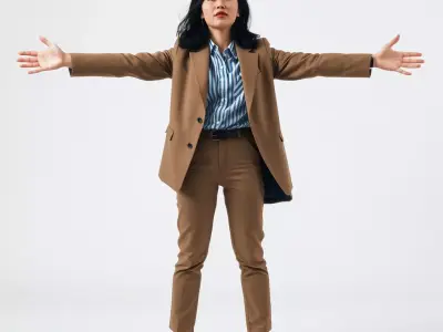 Businesswoman Brown Suit Model Pack Low-poly 3D model