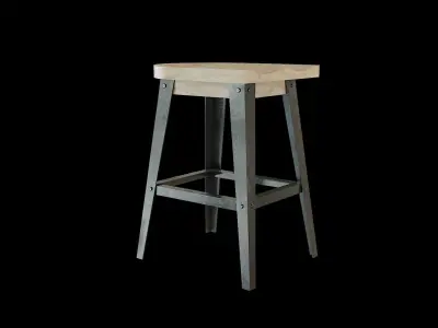 Bar Chair 04 Low-poly 3D model