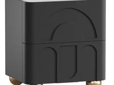 Light Luxury Bedside Table 3D model