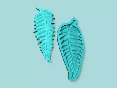Serrated Fern Leaf - Silicone Mold Maker - Template 3D print model