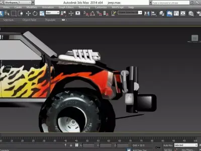 pickup jeep  Low-poly 3D model