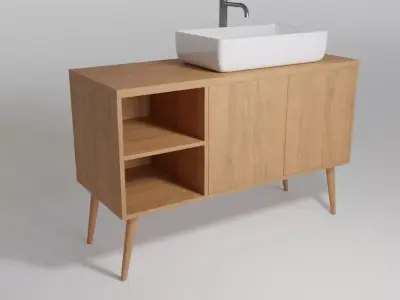 Bathroom cabinet with sink 3D model