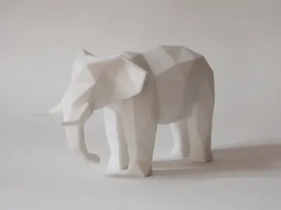 Lowpoly Elephant Sculpture 3D print model