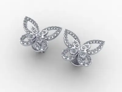 Earrings Diamond 3D print model