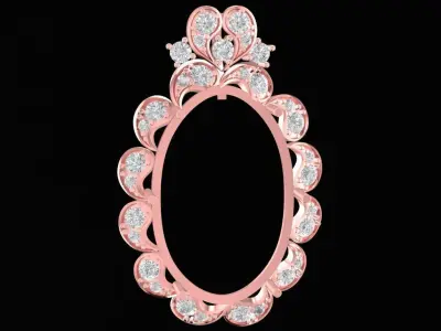 Luxury Oval Emerald Pendant 3D Model 2545  3D print model