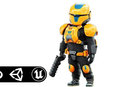 TOON TROOPER AHILON Rigged for Unreal Engine - Unity - MIXAMO 3D model