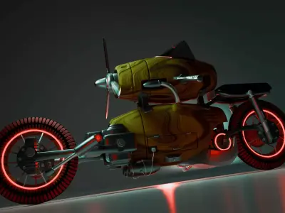NeoProp Bike    A Retro-Futurist Urban Concept 3D model