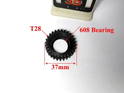 Gear for Electric Bicycle T28 D37 3D print model