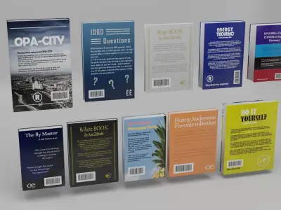 Books original set of 10 Low-poly 3D model
