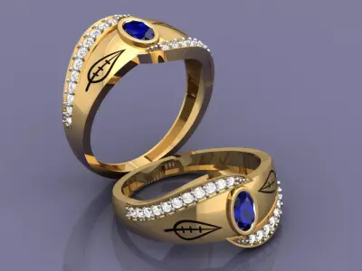 LEAF RING 3D print model