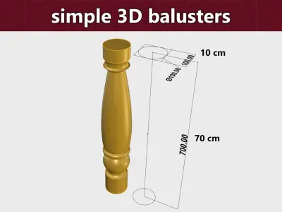 simple 3d balusters Free 3D print model