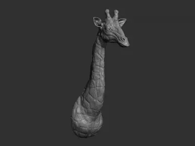 Giraffe head bust 3D print model