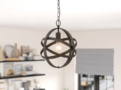 Katie Light Single Globe Pendant  - 2 Colour 3D model