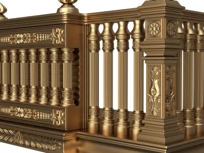 Classic Balcony 05 Low-poly 3D model