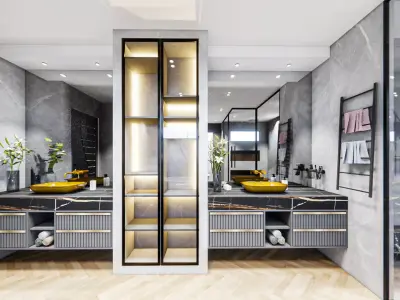 Master Bathroom Interior 3D model