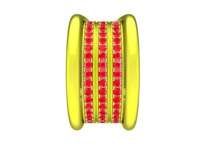 A5662 Luxury Diamond Eternity Signet Women Ring 3D Print 3D print model