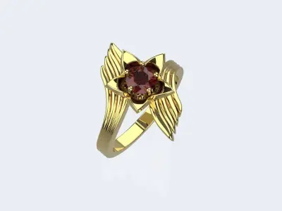 Flower Ring 3D print model