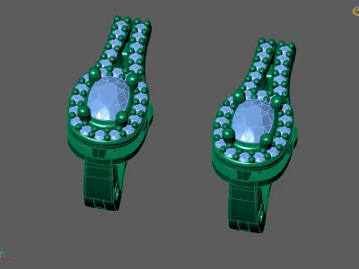 Women Earrings 3DM STL Womens Earring Renders 3D print models   3D print model 21