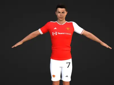 Cristiano Ronaldo - Manchester United - Two Models Low-poly 3D model
