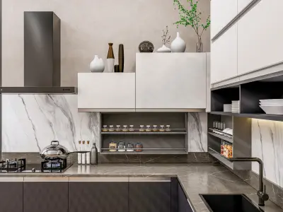 Kitchen fully parametric  Resizable manufacturable  006 3D model