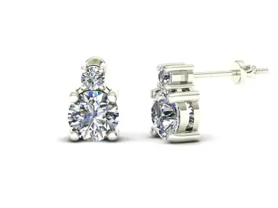 Women Diamond Earrings 3D print model 67