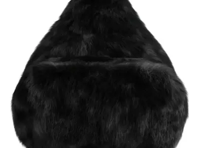Bag chair made of fur 3D model