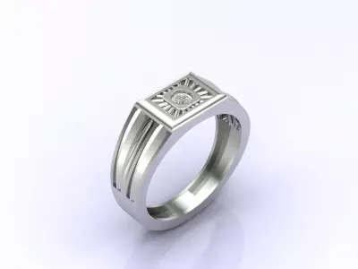 Print Ready STL 3DM  Gents Rings Diamond Men Ring  3D print model 57
