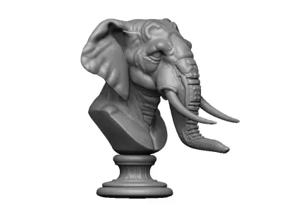 elephant head bust 3D print model purchase