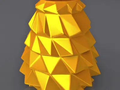Wavy Triangulation Vase Geometric Shape 3D Printing Model 3D print model