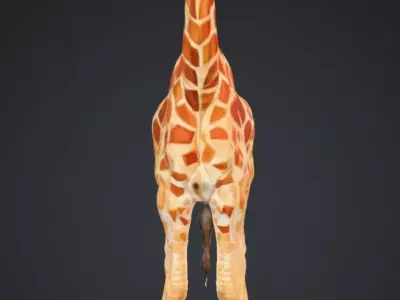 Realistic Giraffe 3D Model High Detail Safari Animal Low-poly 3D model